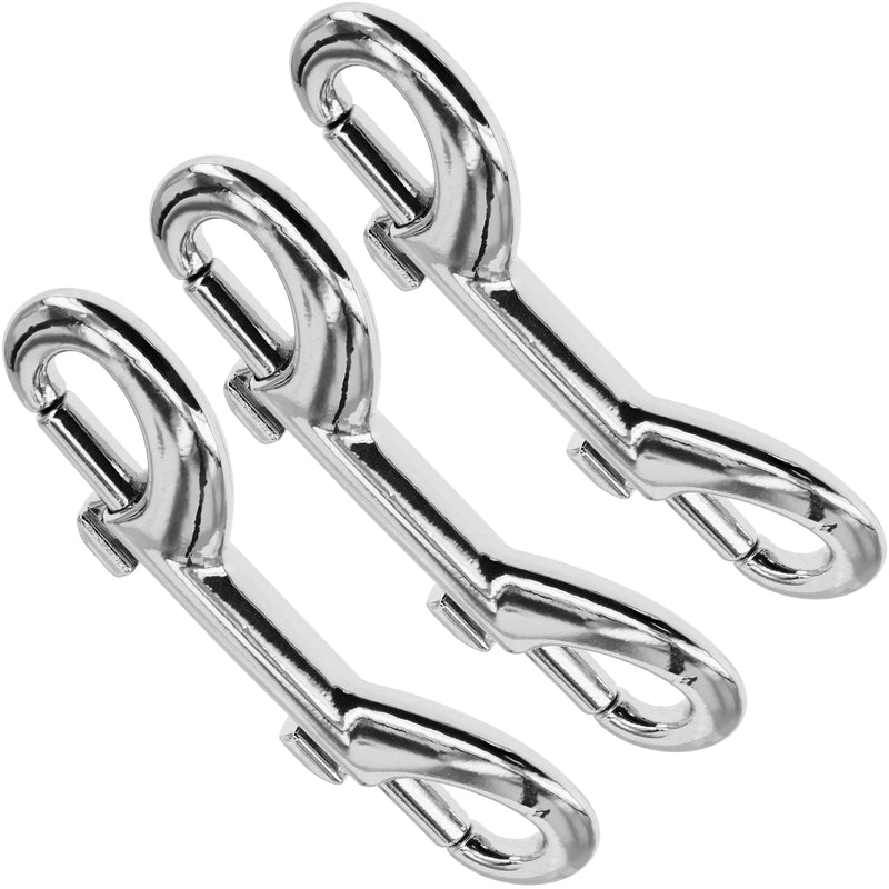 [Australia - AusPower] - 3 Pack Zinc Alloy Double Ended Snap Hooks Bolt Snaps, VEMNI Double Sided Trigger Chain Metal Clip Key Holder for Water Bucket Dog Leash Feed Buckets (3) 3 