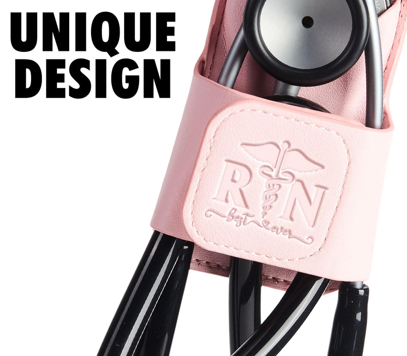 [Australia - AusPower] - RN Gifts for Women/Men, PU Leather Stethoscope Hip Holder Lightweight Portable Holster Clip for Nurse Appreciation Week, Birthday, Christmas, Fits Most Stethoscope - Pur 01-Best-Purple 