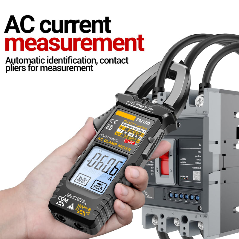 [Australia - AusPower] - PN109 Ohmmeter Voltmeter Tester with Backlit 4000 Count Multimeter Battery Operated(NOT Include) Red 