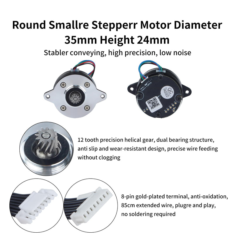 [Australia - AusPower] - FYSETC 3D Printer Accessories for K2 Plus: Original Extruder Motor 35mm Round Pancake Stepper E-axis with 12 Teeth Shaft Gear Drive Board Connected Cable for K2 Pro FDM Printing Project 