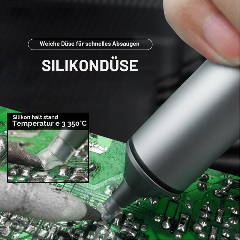Desoldering Pump with High Temperature Resistant Silicone Nozzle | High-quality aluminum housing, solder sucker, stronger suction power, indispensable accessory for professional welders TIPS Desoldering Pump