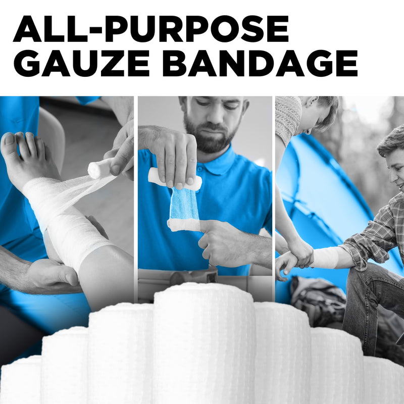 [Australia - AusPower] - Premium Gauze Rolls - (36 Pack) - 3" x 4.1yd First Aid Rolled Gauze - Individually Wrapped + 3 Free Bonus Tapes - Conforming Breathable Gauze Wrap Roll for Wounds 36 Pack (3 in) 