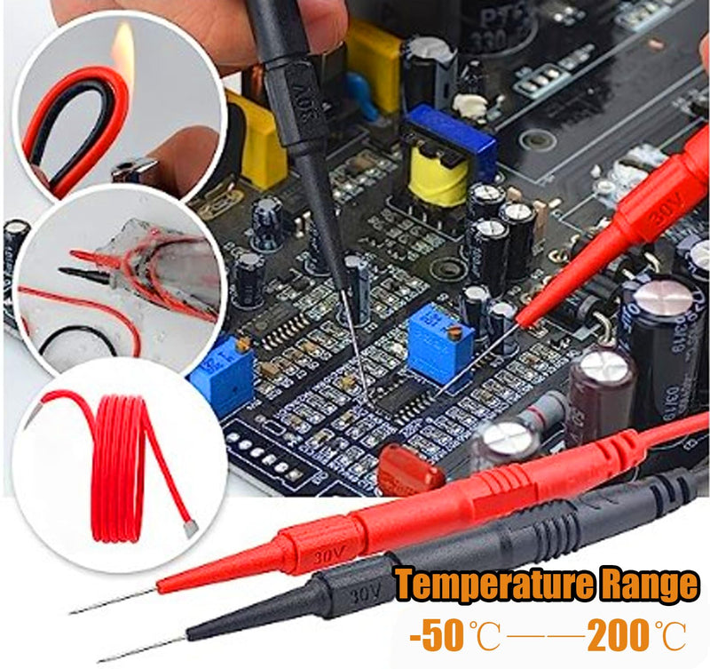 [Australia - AusPower] - 25Pcs Multimeter Test Cable Kit with Probe Line, Wire Hook Clip, Tweezer, and Precision Probes, Easy-to-Use Testing Kit for Digital Electrical Testing 