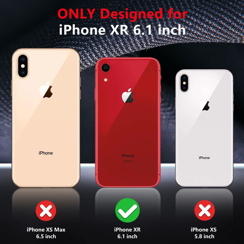 [Australia - AusPower] - SPIDERCASE for iPhone XR Case, [10 FT Military Grade Drop Protection] [Non-Slip] [2 pcs Tempered Glass Screen Protector] Shockproof Airbag Cushion Protective Case for iPhone XR 6.1” (Black) Black 