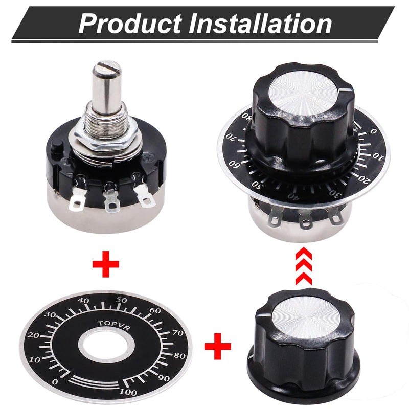 [Australia - AusPower] - TWTADE / 2pcs rv24yn20s b103 10k ohm Single Turn Rotary Carbon Linear Variable Potentiometer,Used for Inverter speed regulation. Motor speed control + 2pcs A03 knob + 2pcs dials 