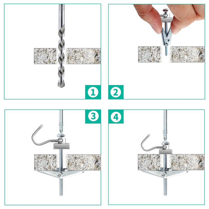 [Australia - AusPower] - 10Pcs 3/16 x 3 Inch Round Head Toggle Bolt and Wing Nut, Metal Toggle Bolts Heavy Duty Wall Anchor Bolts Molly Screws for Drywall Wood Hanging Item 3/16 x 3 Inch(10Pcs) 
