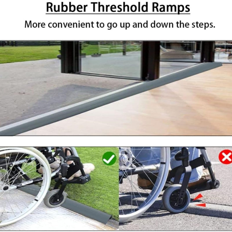 Floor Transition Strip PVC Door Threshold Ramp Doorway Edge Trim Flooring Edging Trim for Laminate Doorway Carpet Tile Floor Edge Threshold from 1/2"" to 3/5"" (Gray, 6.6Ft) Gray
