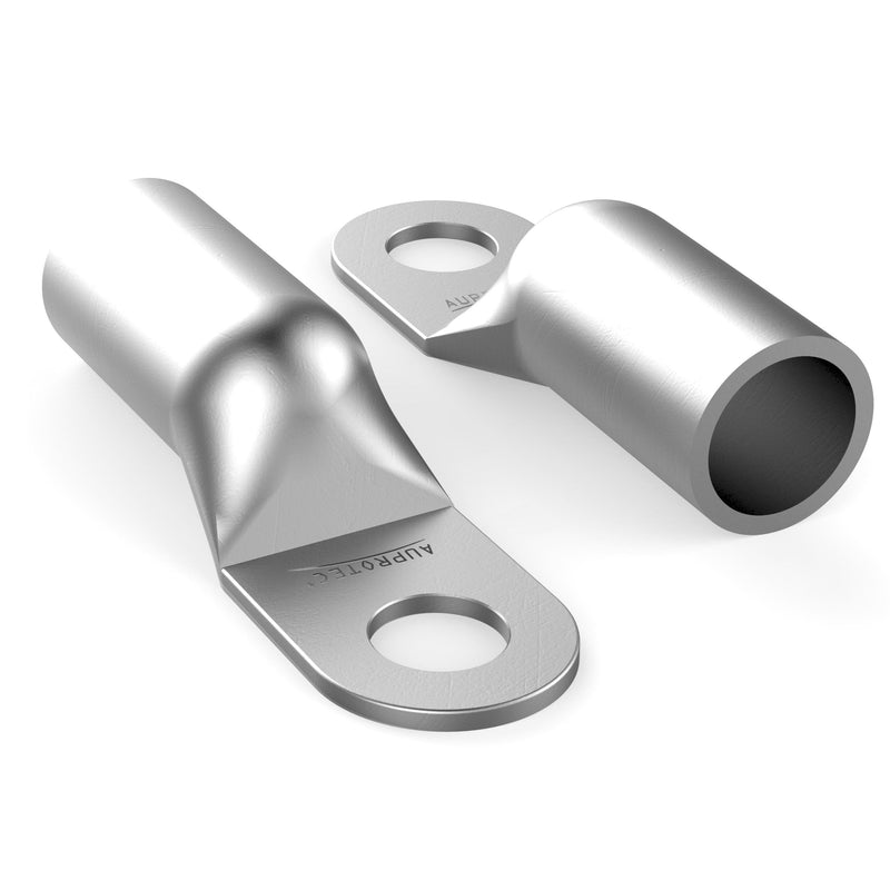 AUPROTEC 4 x Tubular Cable Lugs 50 mm² Hole Diameter M8 Uninsulated SC Cable Connector Made of Tin-Plated Copper 4 count