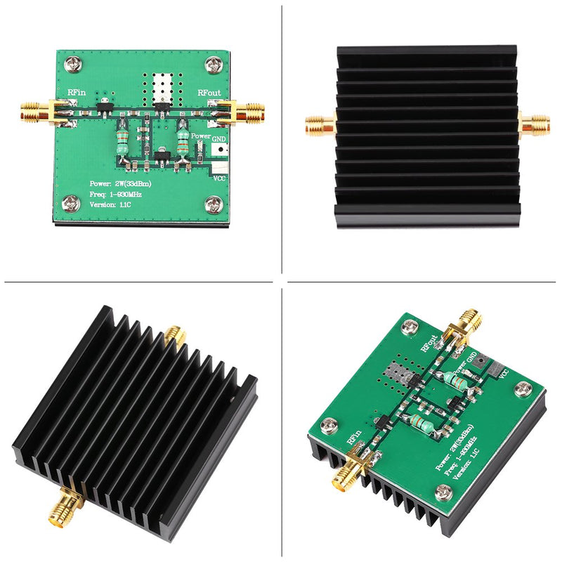 2W RF Amplifier Board 1-930MHz for Amateur Radio, Broadband RF VHF FM Transmitter with Power Amplifier for Radio Transmission and Communication Applications
