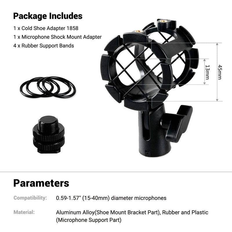 [Australia - AusPower] - SmallRig Microphone Shock Mount with Cold Shoe Pinch for Camera Shoes and Boompoles 1859 