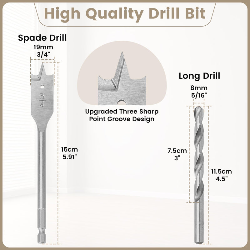 Starlink Cable Grommet Routing Kit for 3/4 inch Wall Hole, 4PCS Wall Grommets Accessories Including 3/4" Spade Drill Bit, Drill bit, and 40 Wall Wire Clips 3/4 inch kit