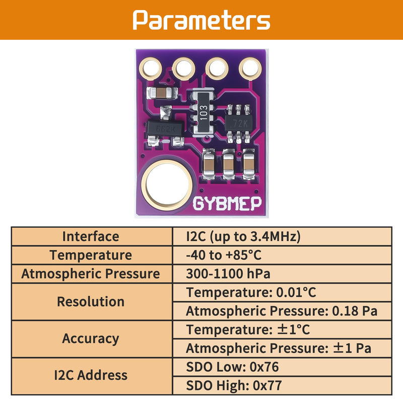 [Australia - AusPower] - 10pcs BMP280 5V Sensor Module GY-BMP280-5 Atmospheric Pressure Sensor Temperature Humidity Sensor I2C Interface Compatible with Arduino 