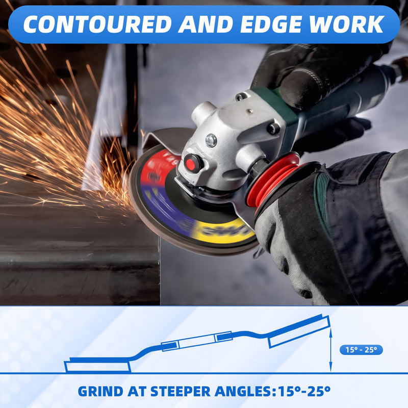 Flap disc 125 for metal, wood, steel. Fast and precise cutting. T29 flap discs, 20 pieces, blue. Grinding mop discs, 125mm, for angle grinders. 5×P40/60/80 125 mm, 15 pieces, mixed grits.