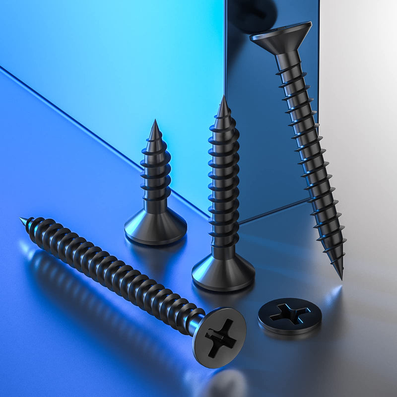 [Australia - AusPower] - (200Pcs) #8x2" Black Wood Screw Quick Metal Self Tapping Flat Head #8x2" 