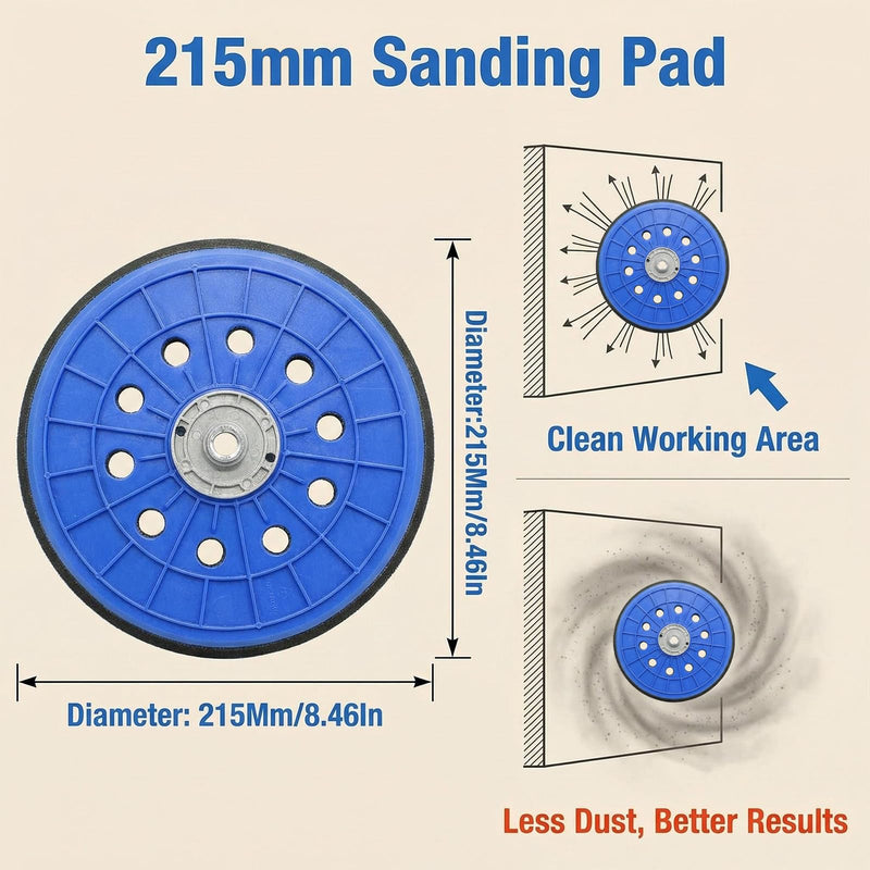 Giraffe Sander Diameter 215 mm, Sanding Disc with 10 Holes, Wall and Ceiling Sander, Replacement Parts, Compatible with DWS225BT/DC/R and DS 200/210/900/920/930 (Blue)