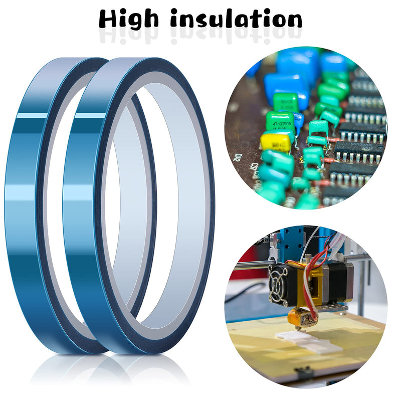 [Australia - AusPower] - Outus 6 Rolls High Temperature Tape Heat Vinyl Press Tape Heat Resistant Sublimation Tape 3D Printing Heat Tape for Heat Transfer Electronics Masking (10 mm) 10 mm 