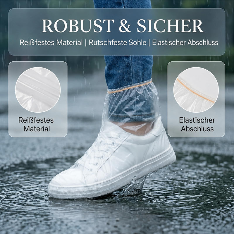 10 Pairs (20 Pieces) Waterproof Disposable Overshoes - Lightweight Rain Cover for Shoes Commuting, Dog Walking & Outdoor Activities