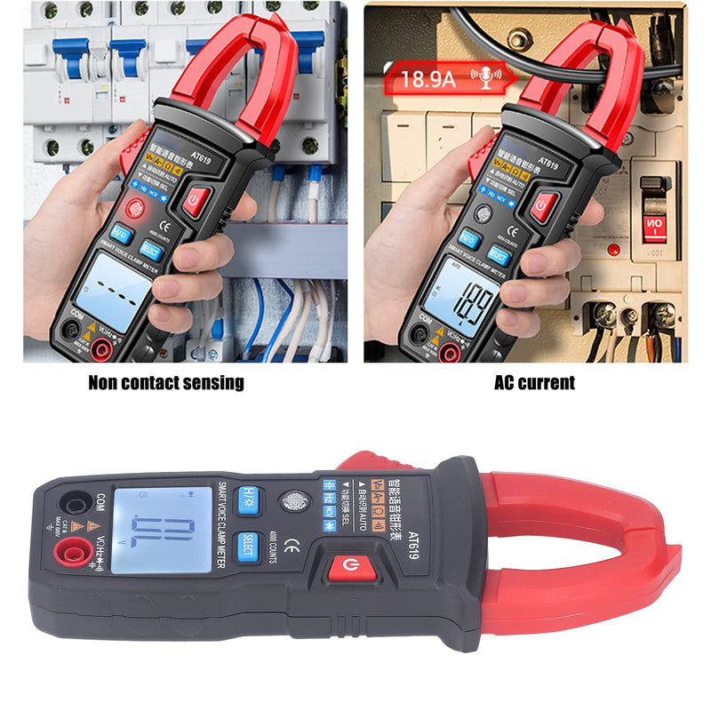 [Australia - AusPower] - Digital Clamp Meter Automatic Intelligent Voice Announcement ABS Red Multi Tester for Circuit 