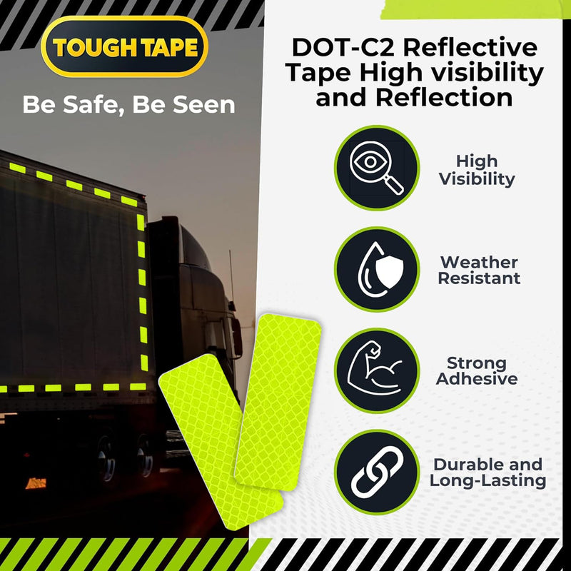 Reflective Tape Stickers Made of Premium Quality,Super Reflection, Safety Reflective Tape for Car Trailer Truck Bike Motorcycle, 20 Pcs Fluorescent Yellow-Green Outdoor Waterproof 3.15" X 1.18"