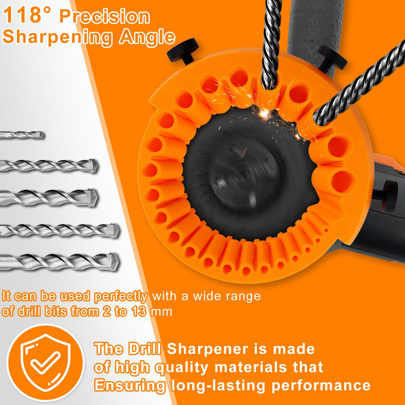 [Australia - AusPower] - Universal Drill Grinder Set with Gloves Drill Sharpener Drill Grinding Device 2 to 13 mm Drill Bit for Grinding 125 mm for DIY & Professionals 