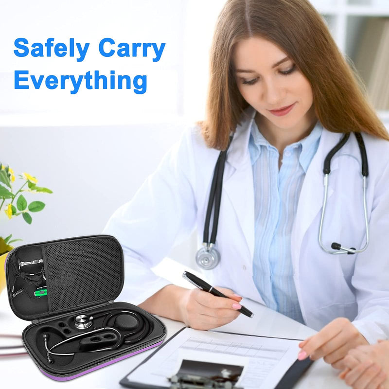 [Australia - AusPower] - Carrying Stethoscope Case,Shockproof Travel Portable Stethoscope Bag Compatible with 3M Littmann Stethoscope Fit for Nurses,Doctor and Medical Students(Purple) Purple 