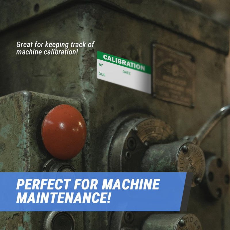 600 Calibration Labels, 1 x 2 Inch Calibration Stickers Write on Maintenance Inspection Calibrated Commercial Label Safety Quality Control QC Stickers - 2 Rolls of 300 Labels 600 Labels Green-white