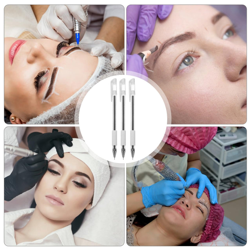 GALPADA 3 Pens, Skin Marking Pen, Waterproof for Eyebrows, Microblading Tattoo Position Pen, Skin Positioning Pen for Piercing, Surgery and Precise Lines black