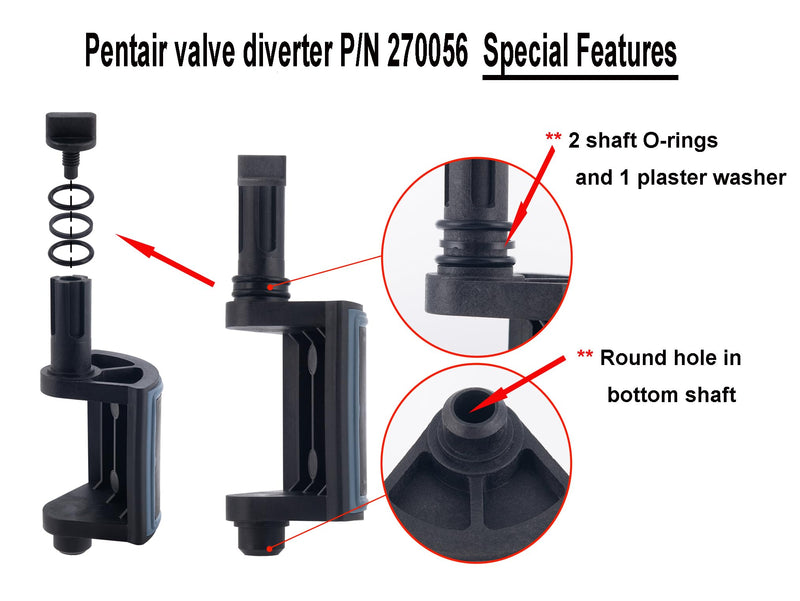 ATIE Pool Diverter Valve Assembly 270056 Replacement for Pentair 2 & 3-Way 2" Valves 263026, 263027, 263028, 263029 ONLY (Not Compatible with 1.5" Diverter Valve 263037 & 263038)