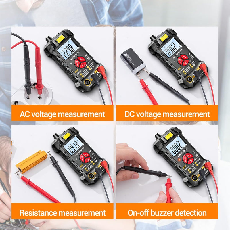 [Australia - AusPower] - Digital Multimeter 4000 Counts TRMS,Volt Meter Fast Measures AC/DC Voltage Current,Resistance,Continuity NCV Voltage Tester for Automotive Electrical Diagnostics&Electric Tools(AAA Battery Include) 
