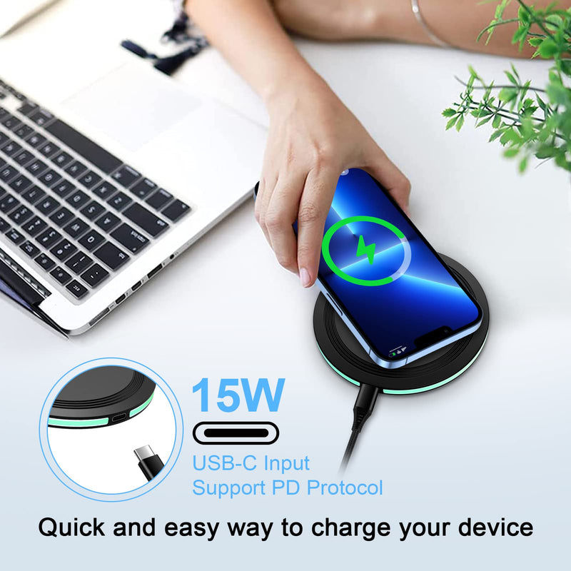 [Australia - AusPower] - Wireless Charger Samsung Fast Charging Pad for Samsung Galaxy S24/S23 Ultra/S22/S21/Z Flip 5,15W Wireless Charging Station Charger Mat with QC Adapter for Google Pixel 7a 8 7Pro 6,iPhone 15 14 13 12 Wireless Charger with QC Adapter 