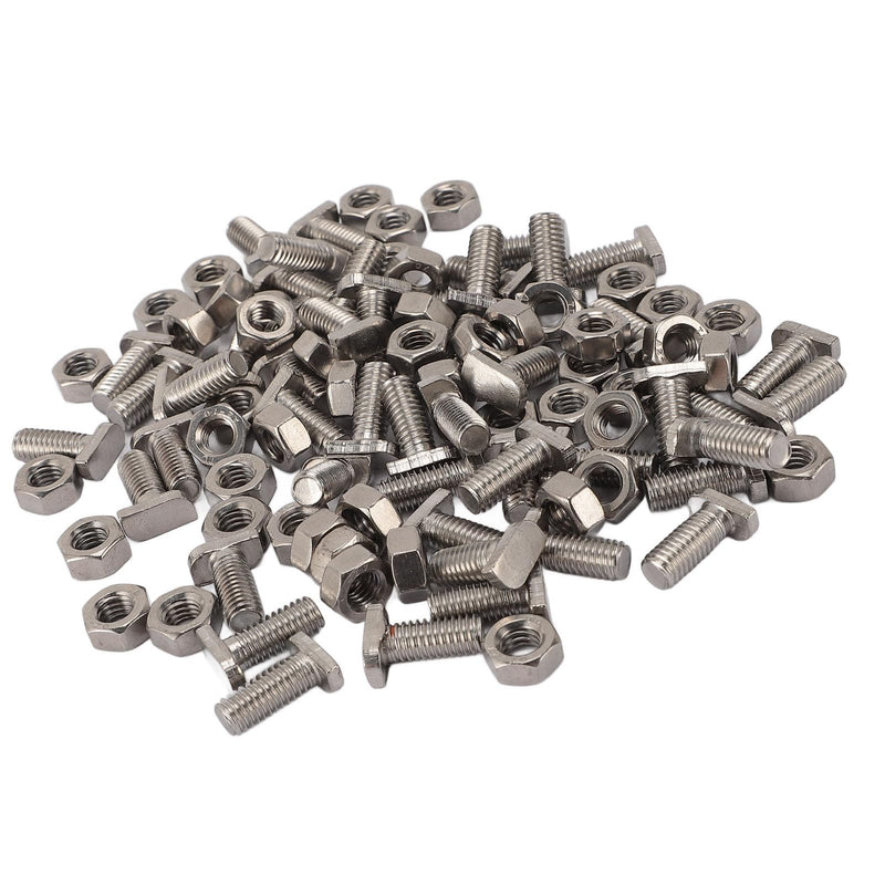 [Australia - AusPower] - Greenhouse Nuts Bolts Set, 50Set Stainless Steel M6x14 Bolts and M6 Hexagonal Nut Greenhouse Nuts Screws Assortment Set Green House Accessories 