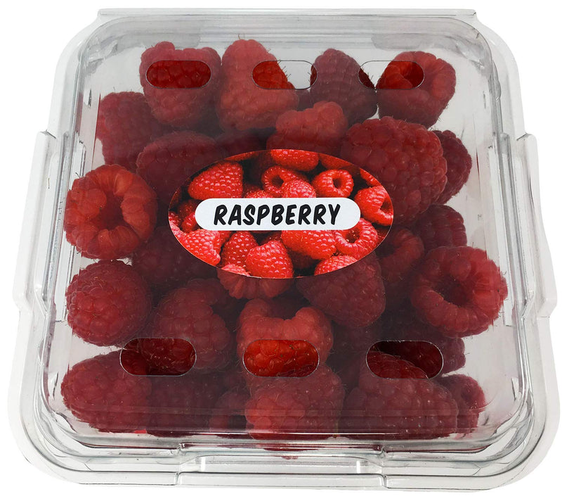 Raspberry Grocery Store Food Labels 1.25 x 2 Inch Oval Shape 500 Total Adhesive Stickers Raspberry