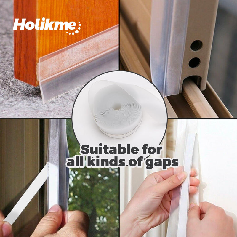 [Australia - AusPower] - Holikme Door Weather Stripping Door Seal Strip, Sealing Sticker Sealing Tape for Door Draft Stopper Adhesive for Doors, Suitable for Windows, Doors 1.8"W-33Feet Transparent 