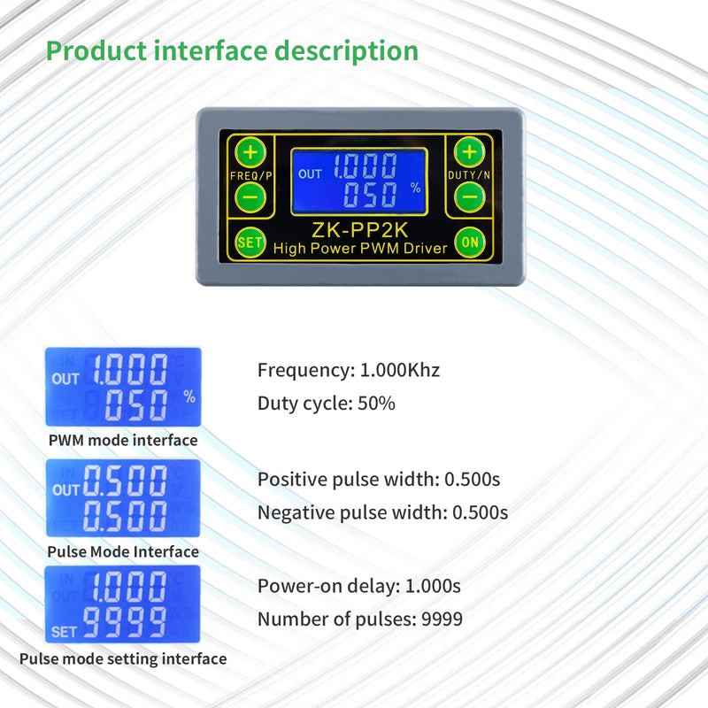 [Australia - AusPower] - Function Signal Generator, ZK-PP2K PWM Pulse Frequency Generator, 1Hz-150KHz PWM Motor Speed Regulation/LCD Pulse Frequency Cycle Module Adjustable Driver Module/PWM Signal Generator 