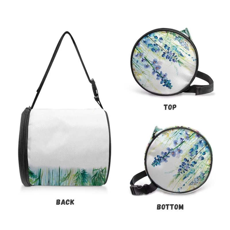 ZDCUSTOM Blue Flower Hanging Toilet Paper Holder Kitchen Paper Towel Holder Roll-Tissue Dispenser Toilet Paper Storage Bag with Adjustable Strap for Camping Bathroom RV Car