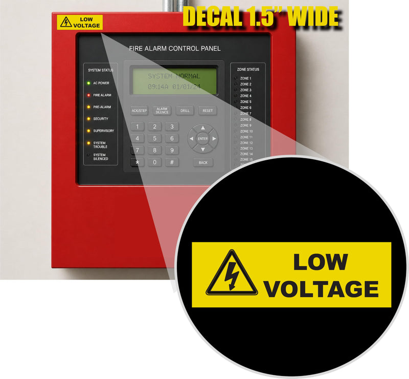 Low Voltage Electric Electricity Stickers Decals (12 Pack) Small .5x1.5