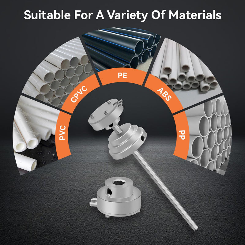 [Australia - AusPower] - Inside Pipe Cutter for PVC Pipe-Aluminum Alloy Internal PVC Pipe Cutter for 1-1/2"and 2"Pvc Pipe, 7"Adjustable Cutting Depth PVC Pipe Cutter Tool Suitable for ABS, PVC, CPVC, PE, or PP Material Silvery 