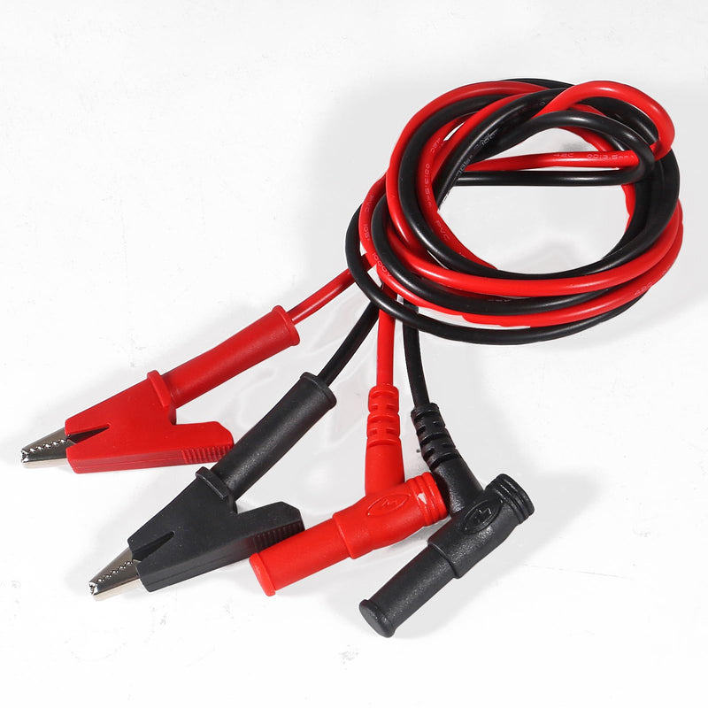 [Australia - AusPower] - UMLIFE 10PCS Multimeter Test Leads Right Angle Banana Plug to Alligator Clip Heavy Duty Silicone Wire for Electrical Testing 