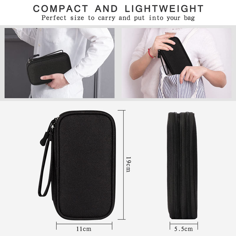 [Australia - AusPower] - Skycase Travel Cable Organizer,Electronics Accessories Cases, All-in-One Storage Bag,[Waterproof] Accessories Carry Bag for USB Data Cable,Earphone Wire,Power Bank, Phone,Black-1 Black Medium 