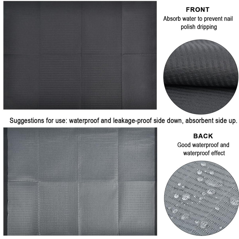 Black Dental Bibs, Pack of 125 Disposable Dental Bibs, 33 cm x 45 cm, Disposable Tattoo Bib, Sheet, 3 Layers, Waterproof Tattoo Mat, Tattoo Pads for Hospitals, Practices, Tattoo Studios