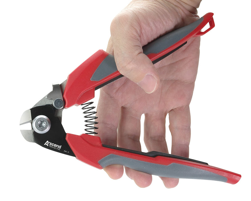 Ascend Tools 7 inch Wire Rope & Electrical Cable Cutter for Railing, Aircraft Seismic Structural Bicycle Cable | Induction Hardened Blades, No Frayed Cuts 7 inch Wire Rope Cutter