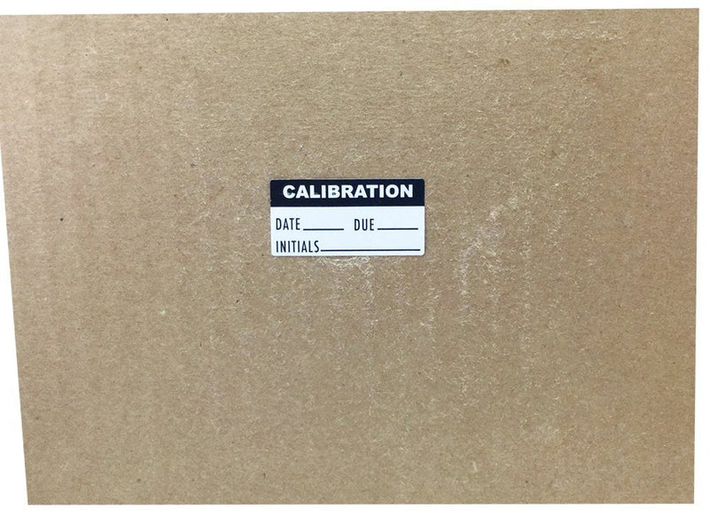 White and Black Calibration Labels, 3/4 x 1 1/2 Inch Adhesive Stickers, 500 Total Labels on a Roll with Write in Date, Next Due and Inspector Initials – Made in the USA