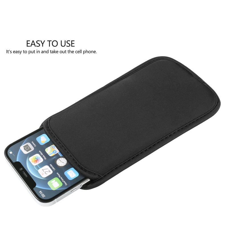[Australia - AusPower] - 2 PCs Neoprene Cell Phone Sleeve Phone Pouch Compatible for Apple iPhone 15 14 Pro Max Galaxy S24 S23 Ultra S24+ S23 FE A54 A53 OnePlus 12 11 10T Pixel 8 7 6 Pro Nokia G310 (Large, Black) Large: Fits phone w/ Slim to Medium Case on 