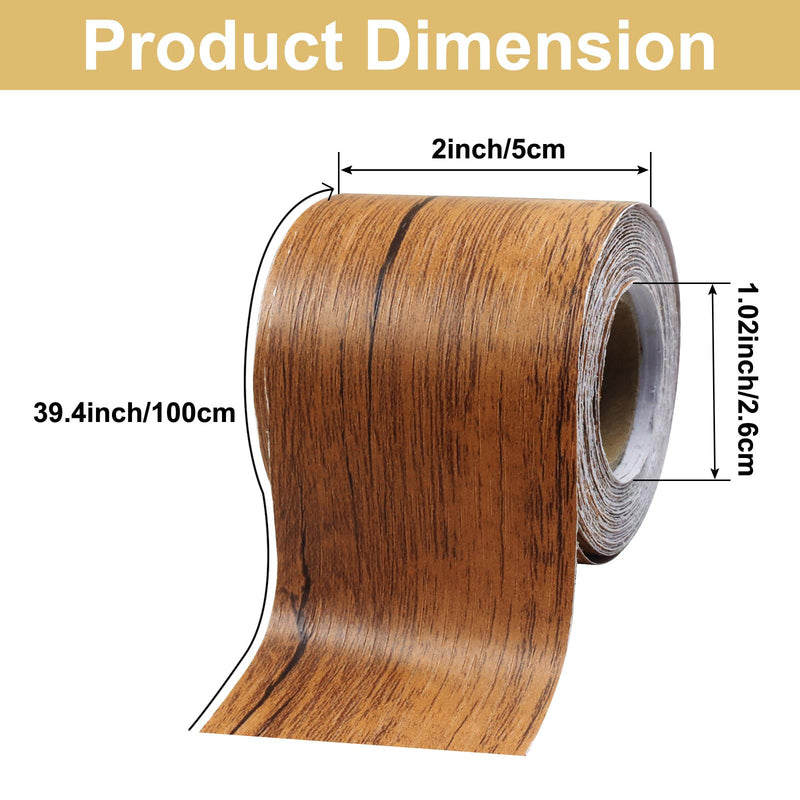 BokWin 1 Pack Wood Grain Repair Tape Self Adhesive Repair Patch for Furniture Floors Tables Doors DIY Projects 2 Inch x 33 Ft Oak Wood Grain Home Decor Fix