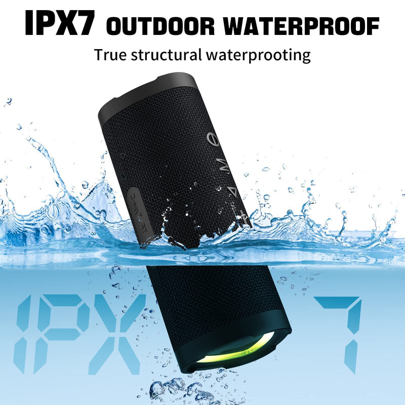 [Australia - AusPower] - Vanzon Bluetooth Speakers V40 Portable Wireless Speaker V5.0 with 24W Loud Stereo Sound, TWS, 24H Playtime & IPX7 Waterproof, Suitable for Travel, Home and Outdoors-Black Black 