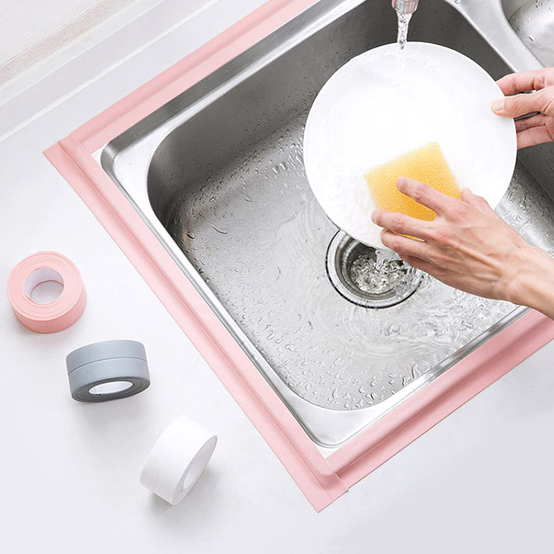 2 Roll Caulk Strip Tape, Self-Adhesive Waterproof Caulking Sealing Tape for Kitchen Countertop Sink Toilet Bathroom Bathtub Floor Wall Edge Sealing Strip 1.5 Inch x 10.5 Feet,Pink Pink
