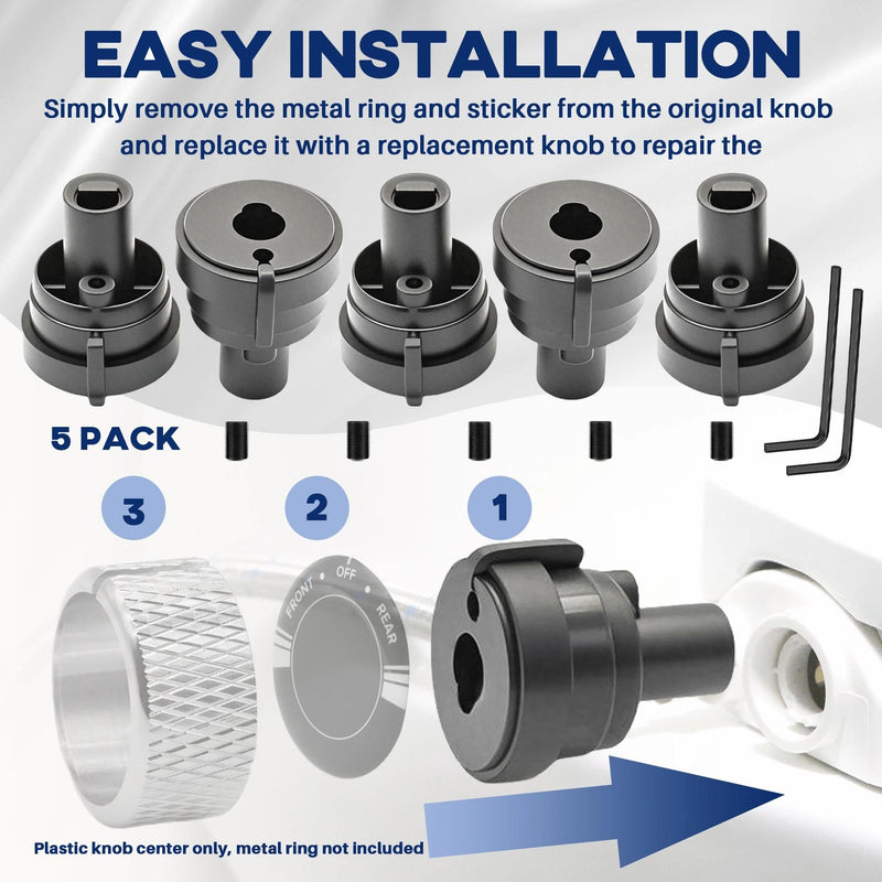 5 Pack Replacement Knob Compatible with Brondell Bidet Toilet Seat, for Non-Electric Swash Seat, Injection Moulding,ABS Material, Black 5 Pack