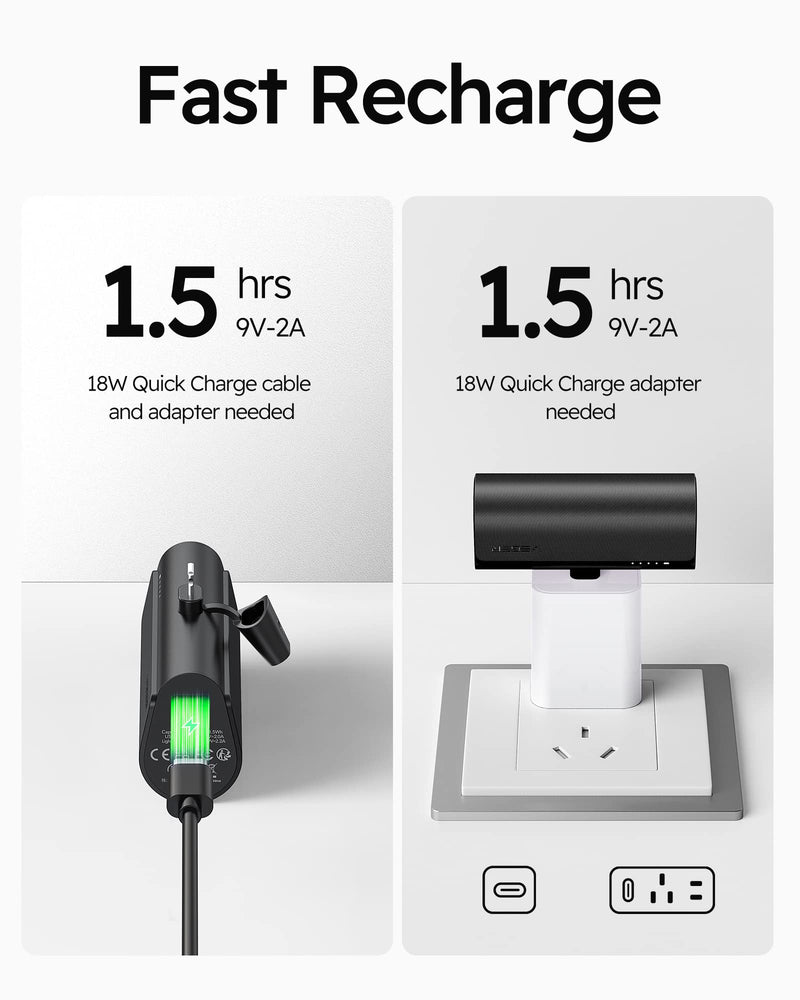 [Australia - AusPower] - VEGER Portable Charger, USB C Power Bank, 5000mAh Mini Battery Pack Fast Charging 20W Small Charging Bank for Samsung Galaxy S21, S20, S10, S9, Note 20, Pixel, Moto, LG, Oculus Quest, Android Phones D Black 