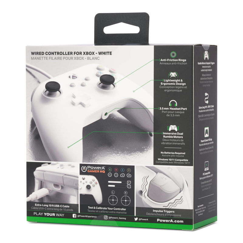 [Australia - AusPower] - PowerA Wired Controller for Xbox Series X|S - White, gamepad, video game / gaming controller, works with Xbox One 