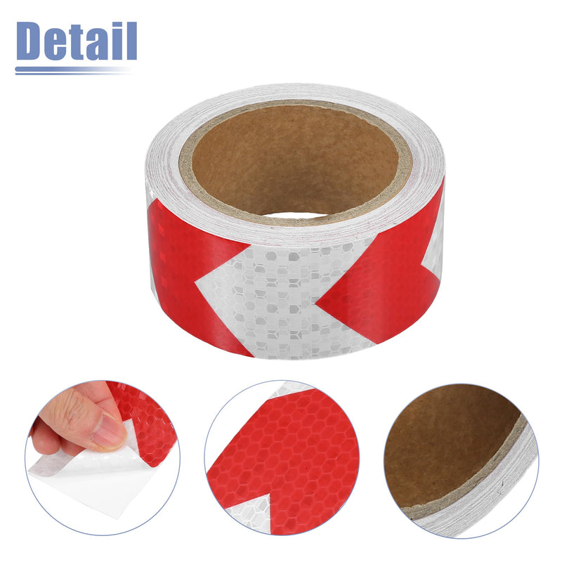 ACROPIX Universal 5cmx10m Red and White Arrow Reflective Stickers Reflective Tape Safety Warning Reflective Protector - Pack of 1